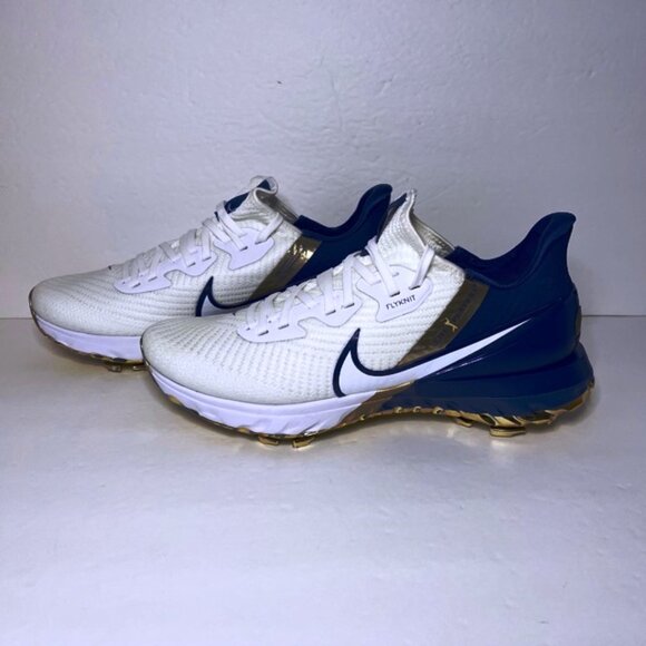 New Limited Edition Nike Infinity Tour NRG Golf Shoes White/Blue/Gold Size10 - Picture 4 of 5